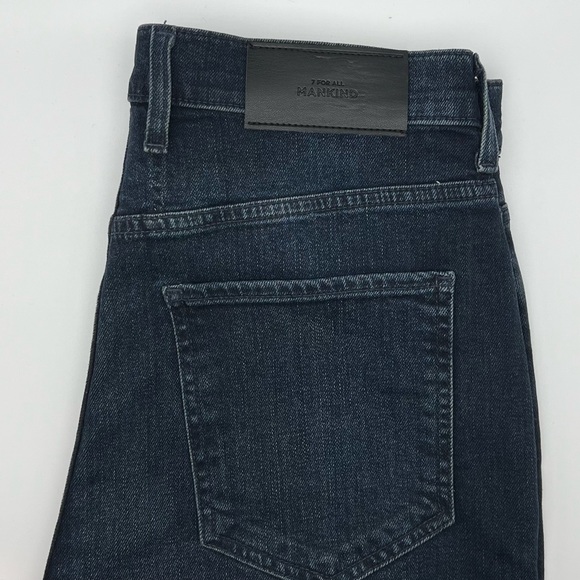 NWT 7 For All Mankind Easy Slim High Rise Blue Jeans Women's Size 31 Ripped Knee - Picture 8 of 12